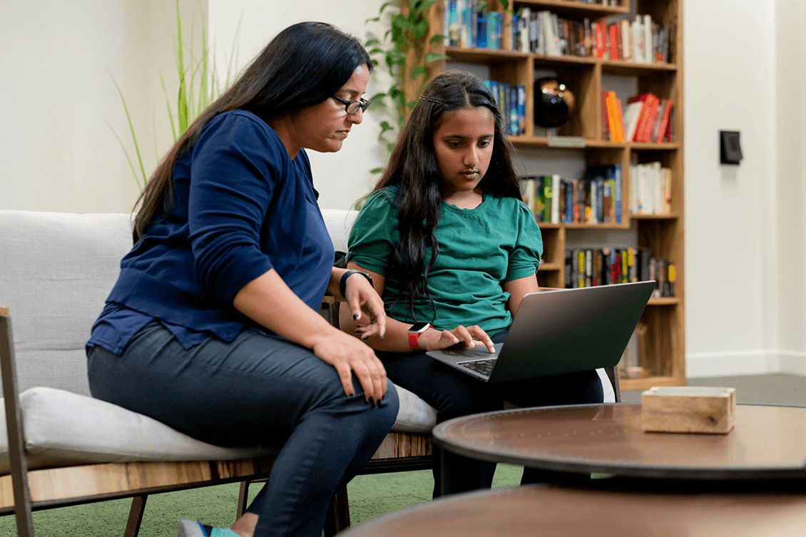 Student and Parent working on Summer Classes