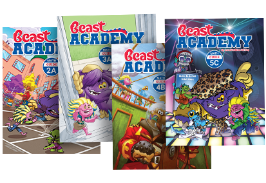 Beast Academy book with BA characters